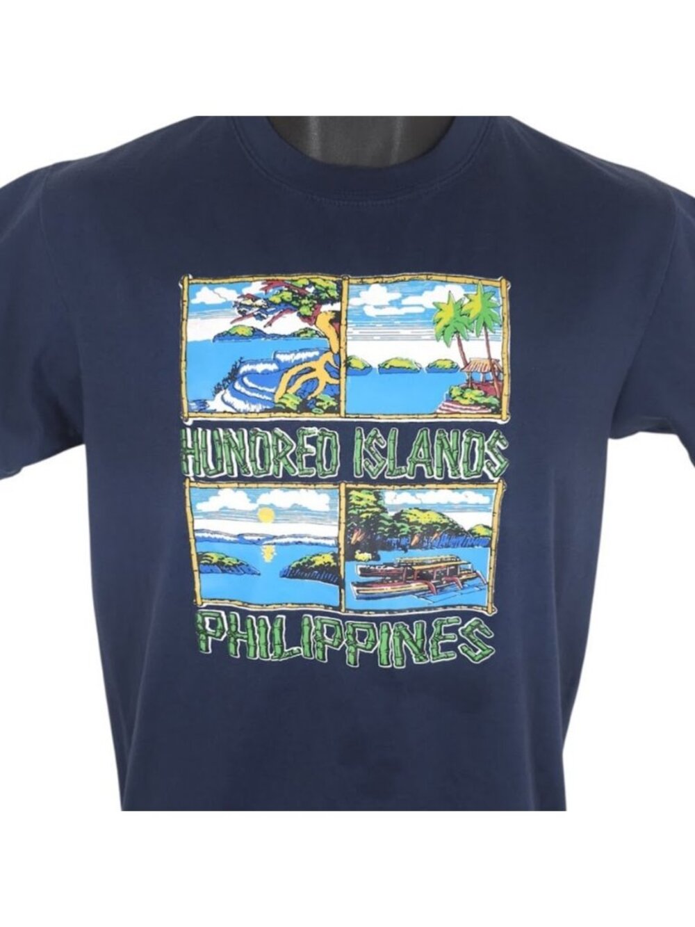 Hundred Islands National Park T Shirt Mens Size Small Blue Philippines